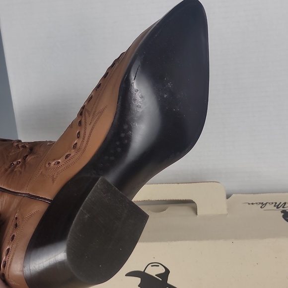 Larry Mahan Vintage Size 8 Leather Tan Taupe Western Cowboy Cowgirl Boots main image 9